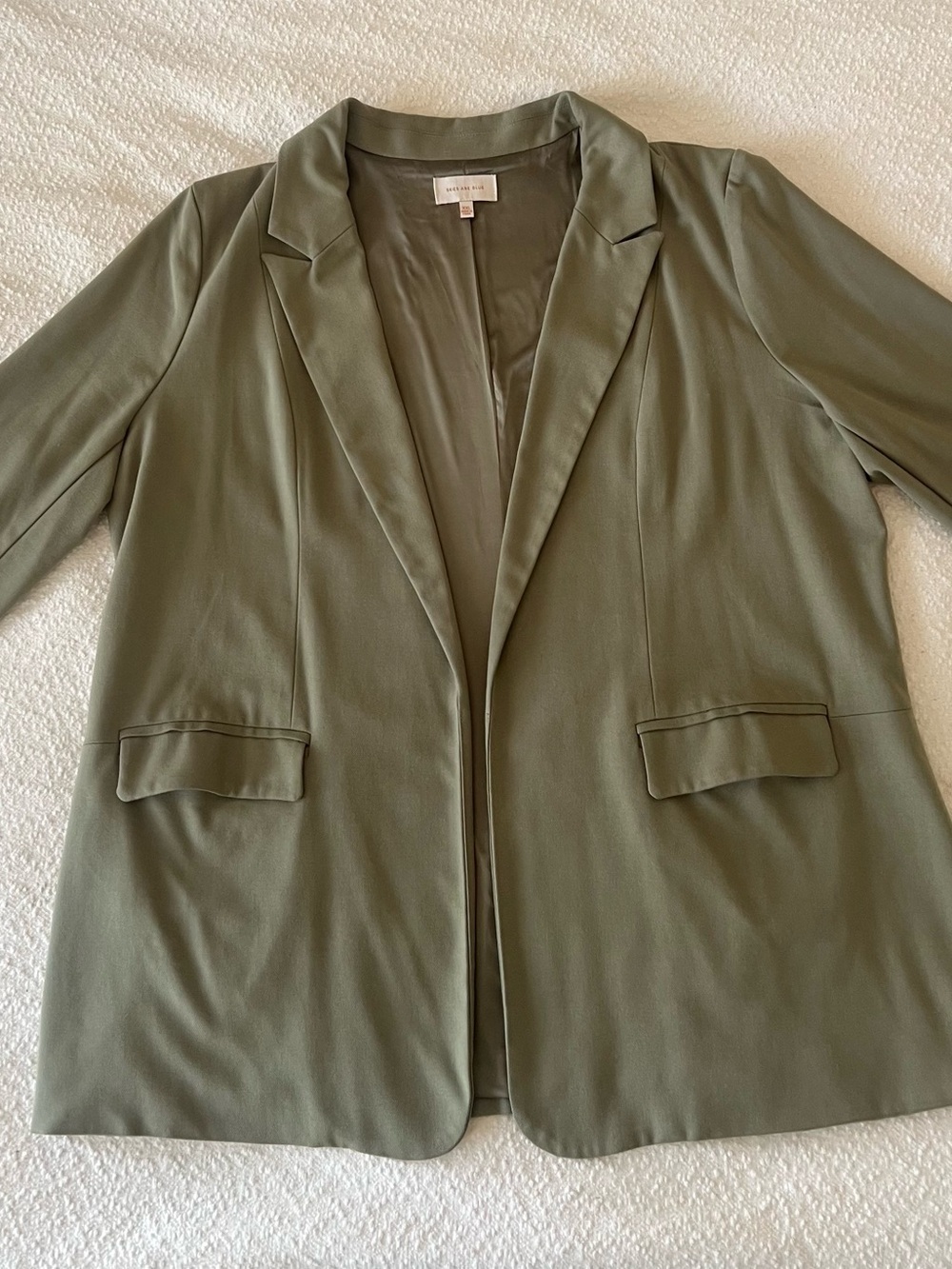 Stitch Fix Skies Are Blue Olive Green Women's Boyfriend Oversized Blazer